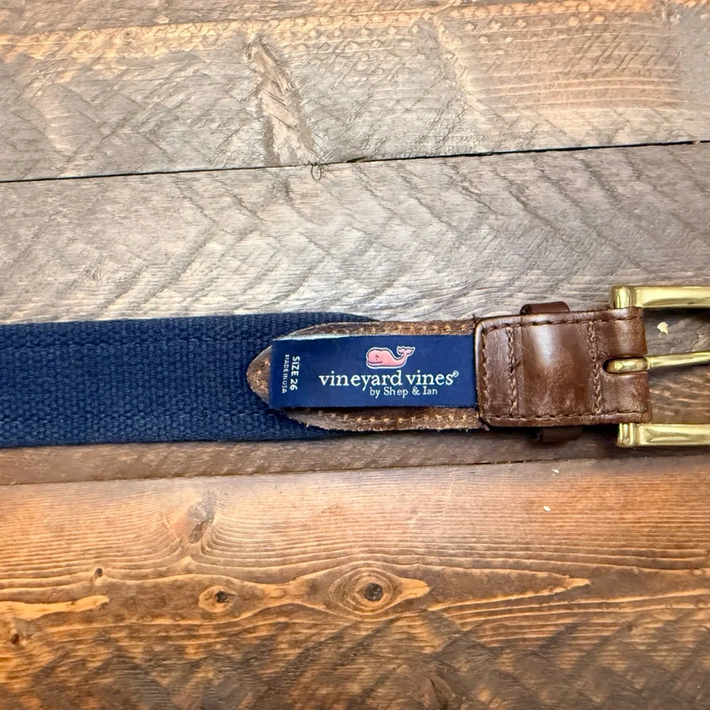 BOYS VINEYARD VINES MULTI COLOR Letter E COTTON/LEATHER BELT SIZE 26